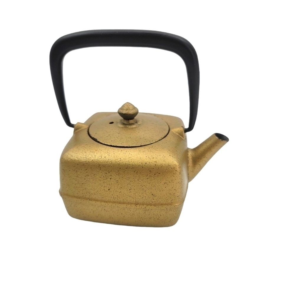 Vintage Cast Iron Tea Pot Wazuqu Yoho Gold Cast Iron Enamel Kettle Japan
